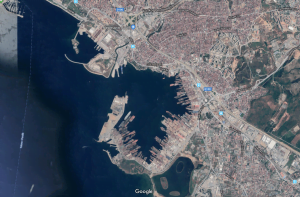 Shipyards in Tuzla Bay, Istanbul, Turkey as seen from space.