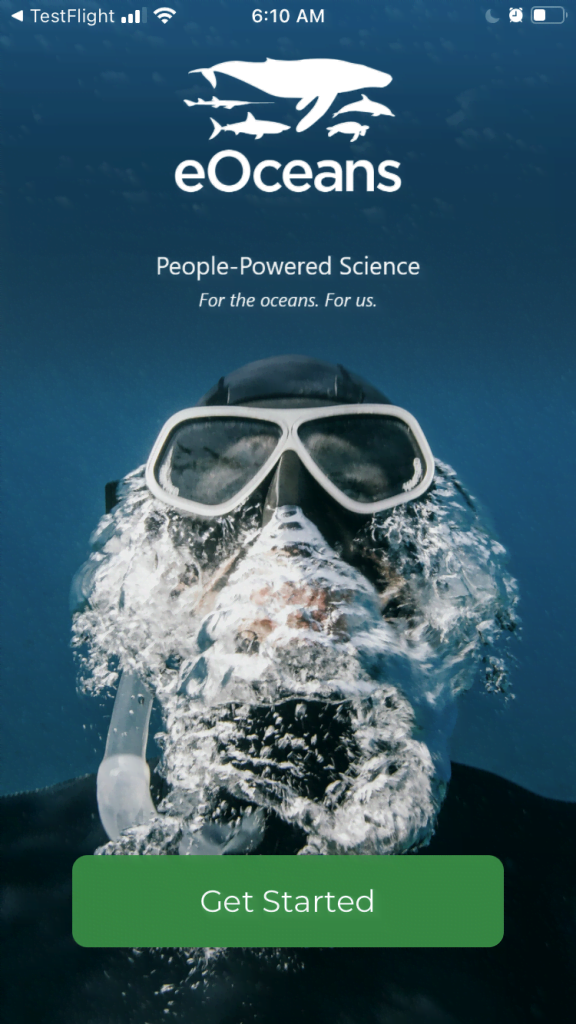 eOceans app splash People-Powered Ocean Science