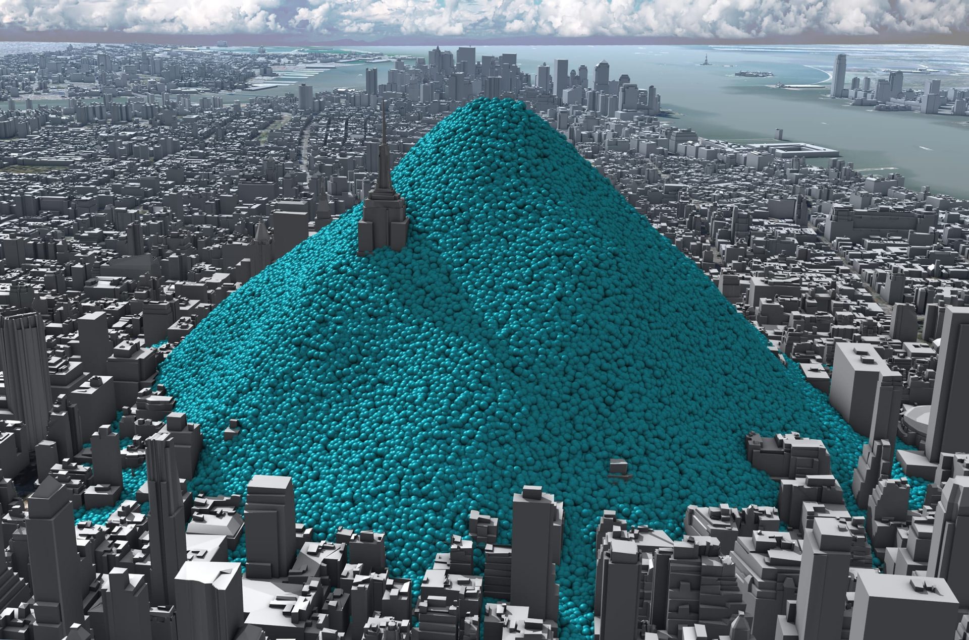 Blue bubbles helped "make the cause of climate change visible" say visualisers behind viral video