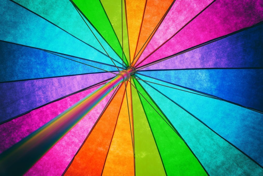 rainbow colored umbrella abstract Out for Sustainability: The Intersection of the LGBTQIA+ and Environmental Movements