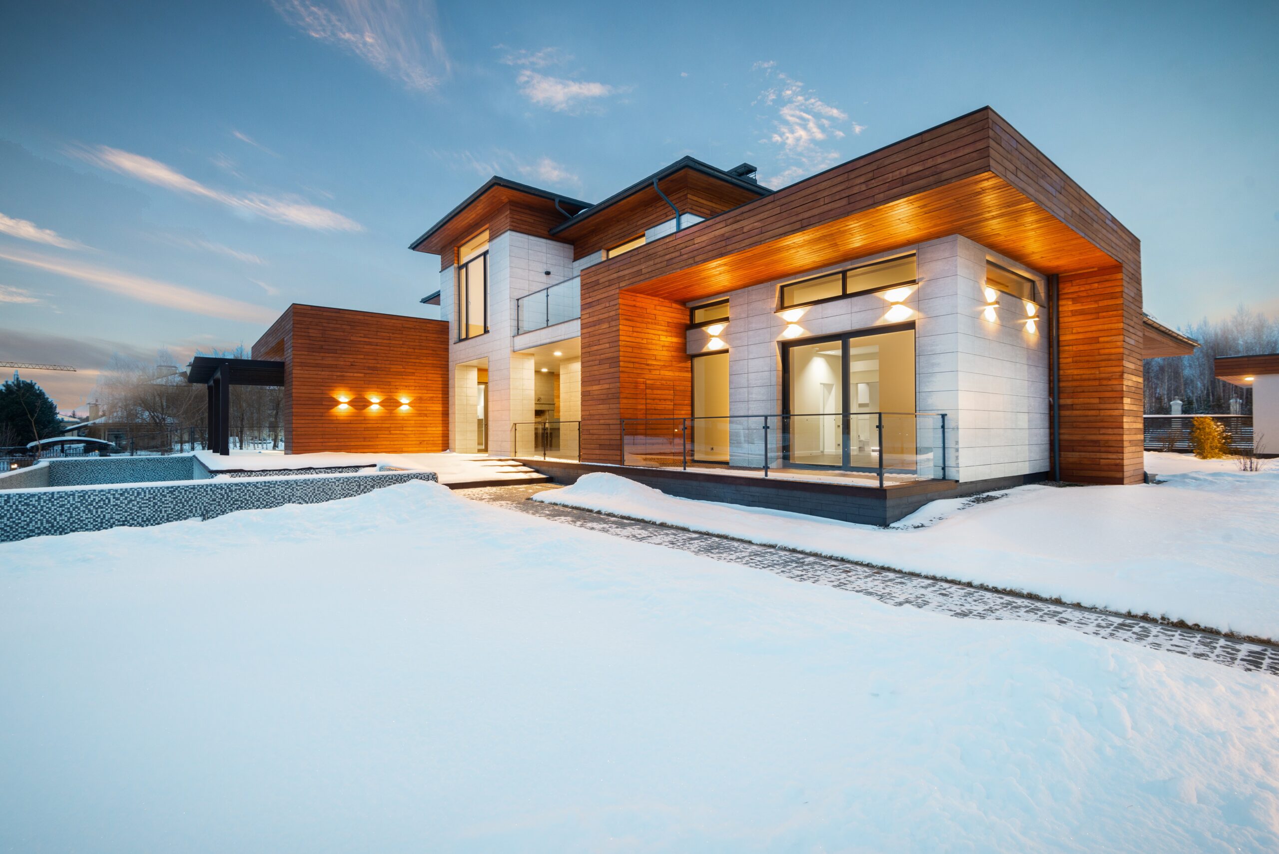 pexels modern new house winter 7031408 scaled The main eco-elements of new build homes